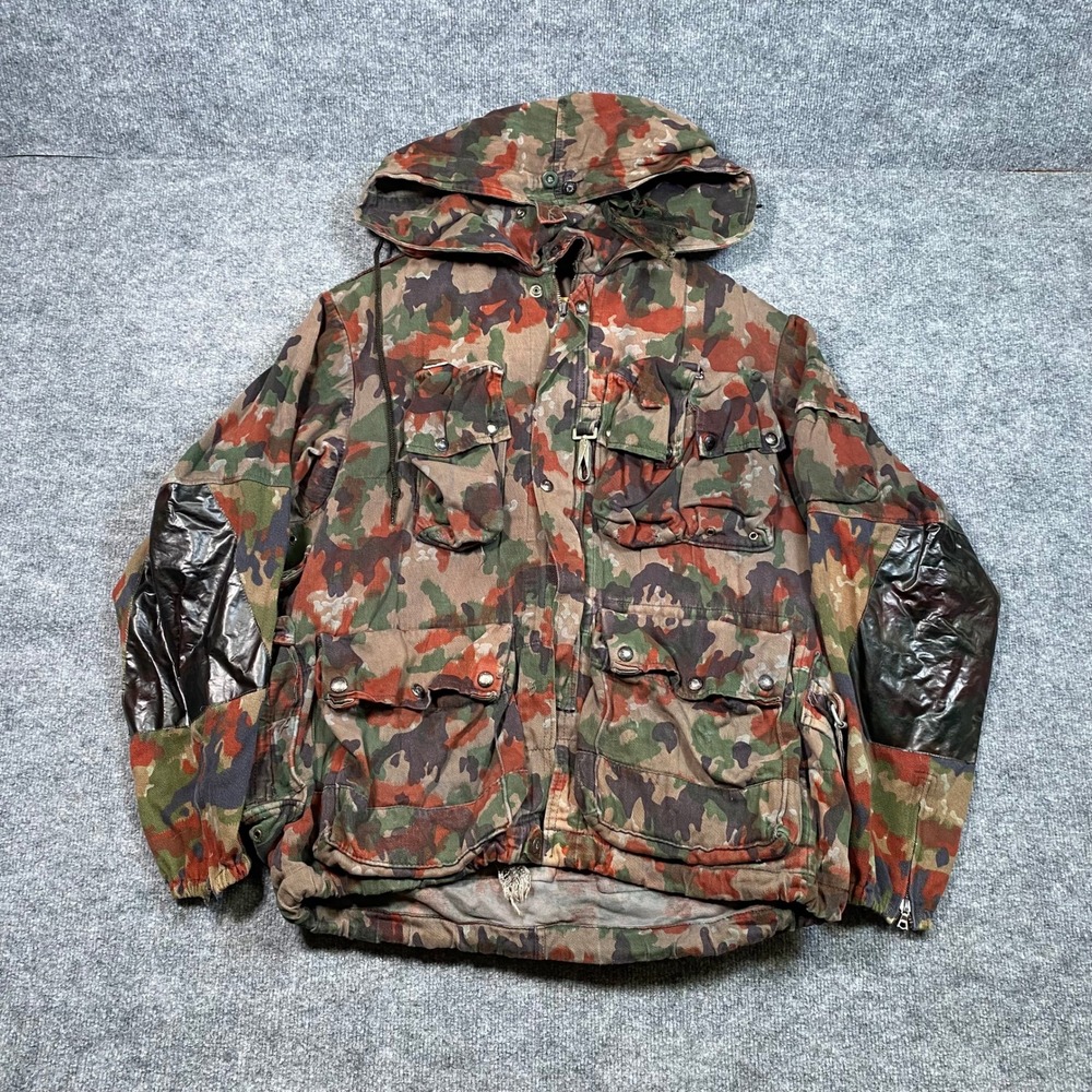 Swiss Military M70 Alpenflage Camo Field Jacket Parka Red Camouflage Mens 52 L